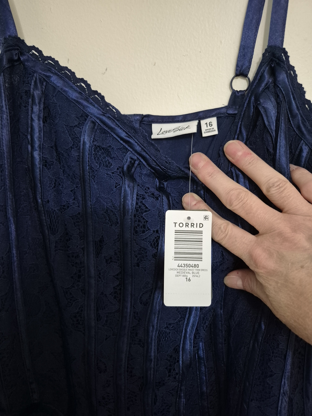 torrid Navy Blue Lace Basque-Waist Mini Dress - Picture 4 of 8
